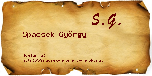 Spacsek György névjegykártya
