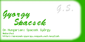 gyorgy spacsek business card